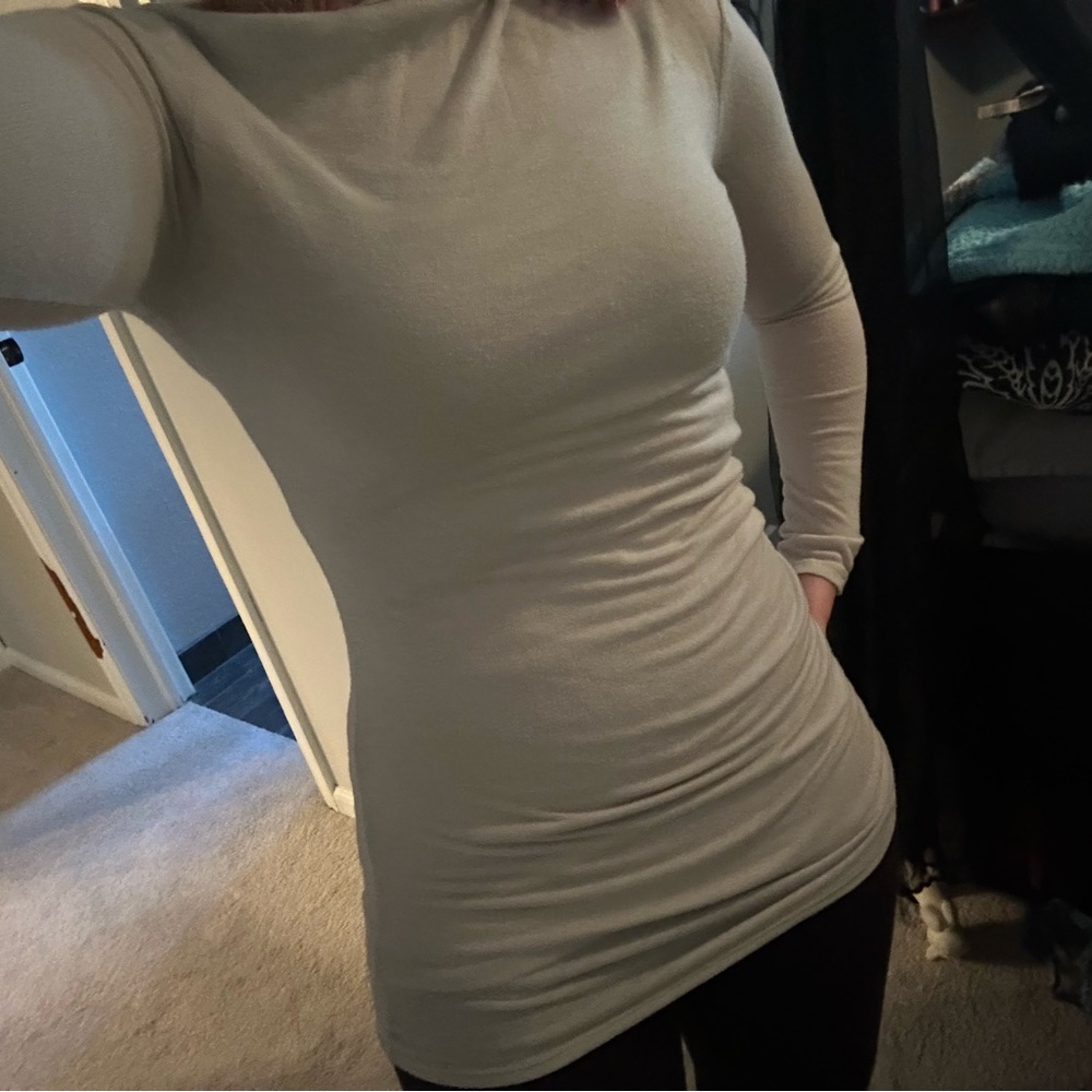 Express ruched Cream long sleeve top